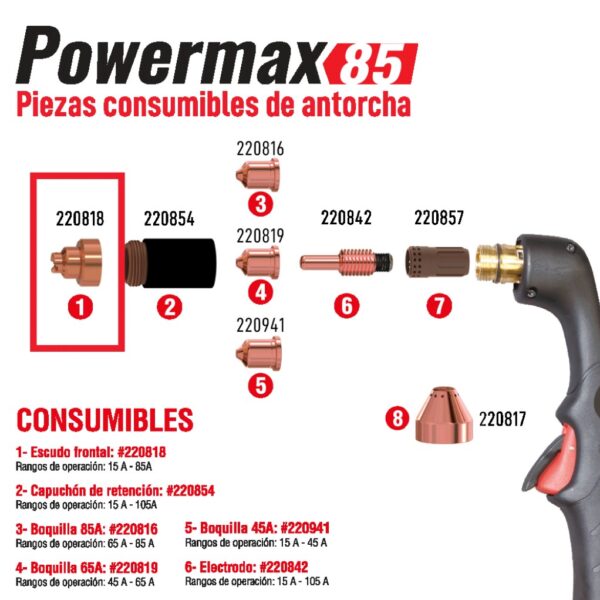 HYPERTHERM ESCUDO (SHIELD) 85A PMX 45/65/85 220818 - Image 4