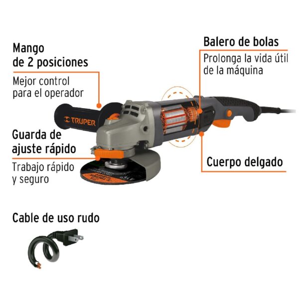 TRUPER MINIPULIDORA PROFESIONAL 4-1/2"  1250 WATTS - Image 2