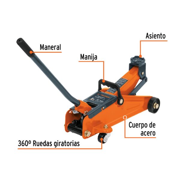 TRUPER GATO HIDRAULICO DE PATIN. 2TON - 50 MOVIMIENTOS. C/MALETIN