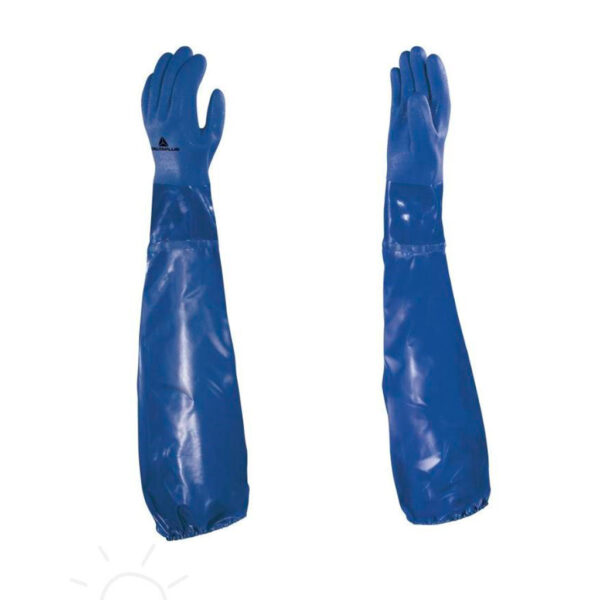 DELTA GUANTES PVC SOPORTE ALGODÓN PETRO VE766BL. PETROLERO 62 CM TALLA 9