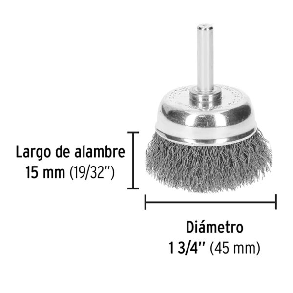 TRUPER GRATA COPA 1-3/4" ALAMBRE GRUESO. ESPIGO 1/4" - Image 4