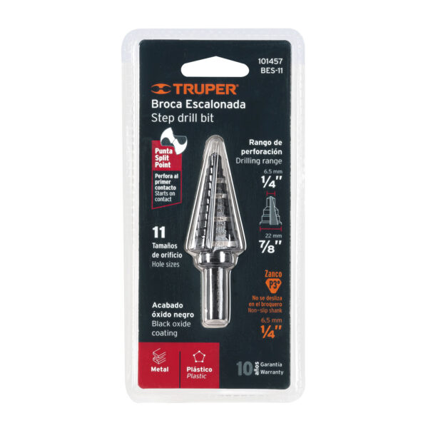 TRUPER BROCA ESCALONADA E-11 L78MM 3/8" RP 1/4" - 7/8" - Image 4