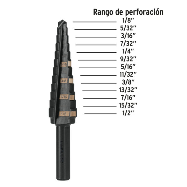 TRUPER BROCA ESCALONADA E-13 L77MM 1/4" RP 1/8" - 1/2" - Image 2