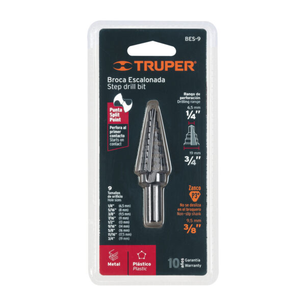 TRUPER BROCA ESCALONADA E-9 L74MM 3/8" RP 1/4" - 3/4" - Image 2